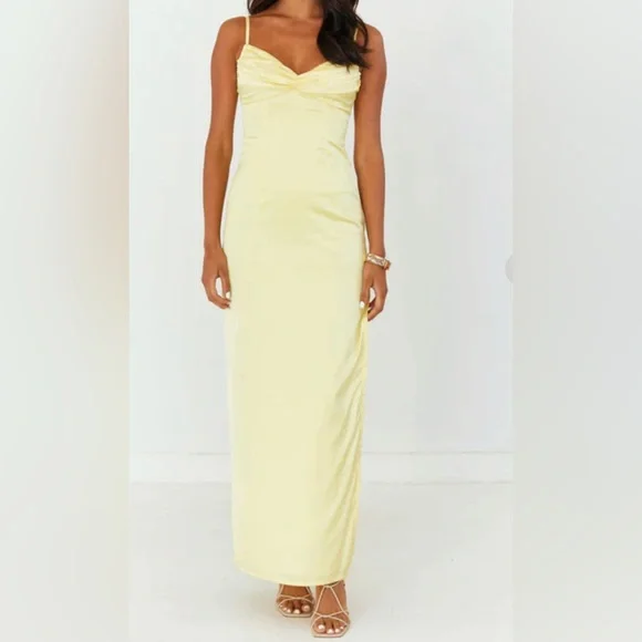 beginning boutique gold dress Honey Yellow Maxi Dress